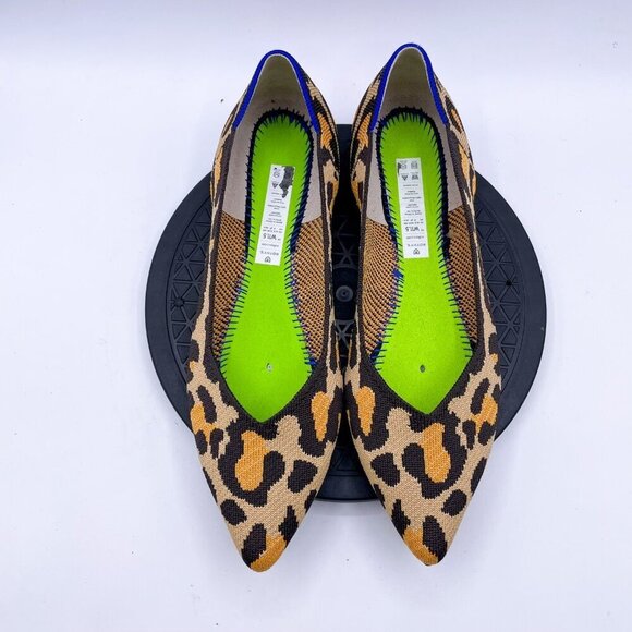 Rothy's Sz 11 Ballet Flats The Point II Big Wild Cat Leopard Animal Print - Picture 8 of 9